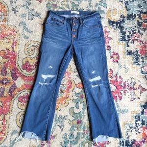 Madewell Cali Demi boot denim button fly